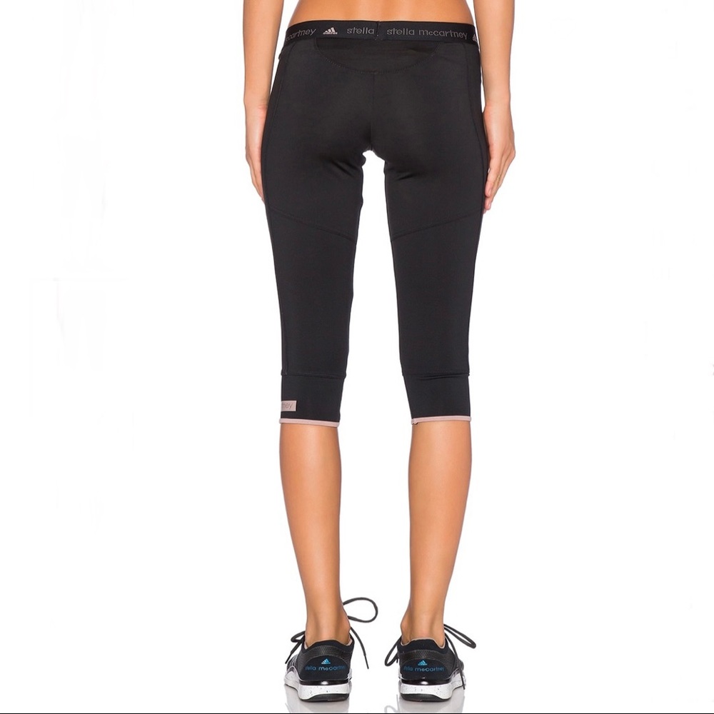 NEW ADIDAS BY STELLA MCCARTNEY REVOLVE BLACK CROPPED LEGGINGS - Picture 5 of 7